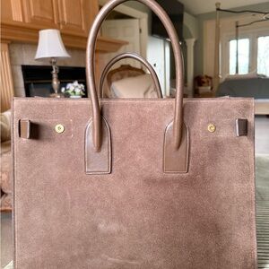 Saint Laurent Large Brown Suede Sac De Jour